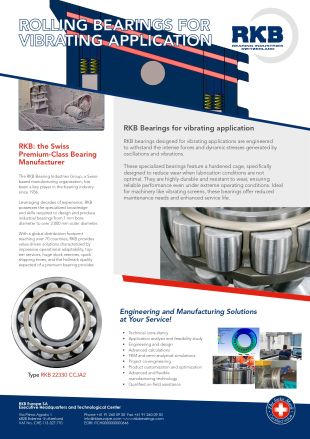 RKB Rolling Bearings for Vibrating Applications